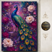 Hemelse Pauw Pioen Decoupage Tissuepapier