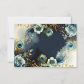 Hemelse pauwenveren Elegante bruiloft RSVP Kaartje (Achterkant)