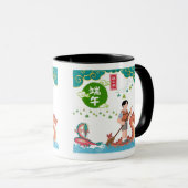 Hemelse peddel dans zwart & wit mok (Voorkant rechts)