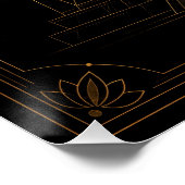 Hemelse piramide tempel in zwart en goud poster (Hoek)