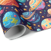 Hemelse Planeten en Sterren Cadeaupapier (Rol Hoek)