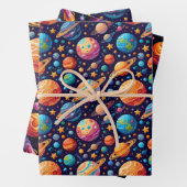Hemelse Planeten en Sterren Inpakpapier Vel (In situ)