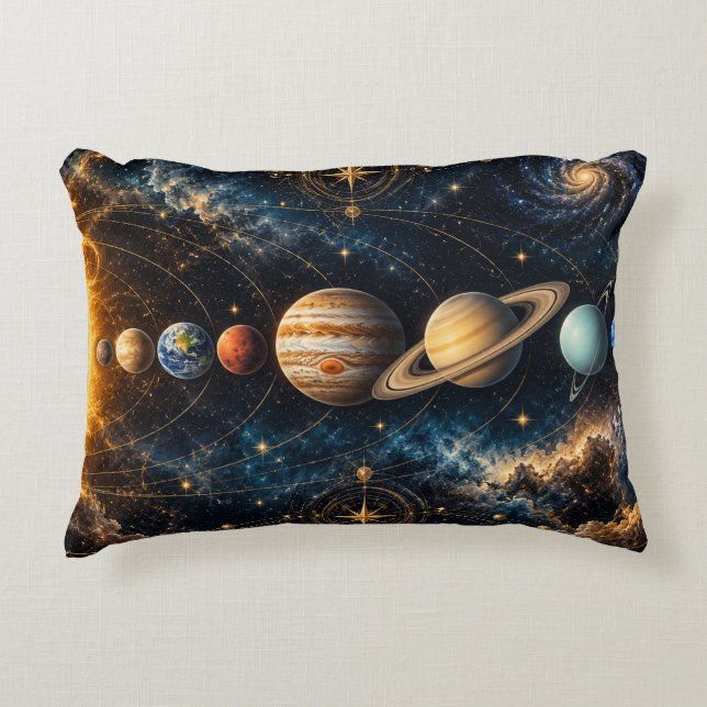 Hemelse planeten van het zonnestelsel accent kussen (Voorkant)