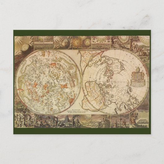  hemelse planisfeer kaart door Joseph Moxon (Voorkant)