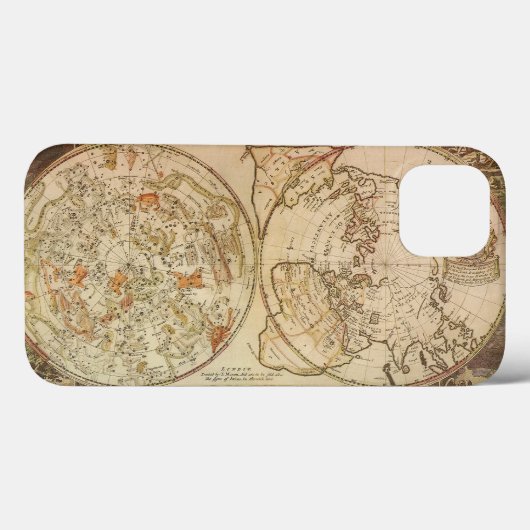 hemelse planisfeer kaart door Joseph Moxon Case-Mate iPhone Case (Achterkant (horizontaal))