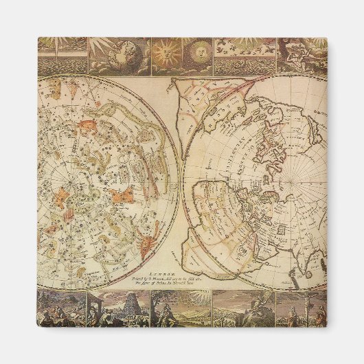  hemelse planisfeer kaart door Joseph Moxon Magneet (Voorkant)