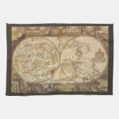  hemelse planisfeer kaart door Joseph Moxon Theedoek (Horizontaal)