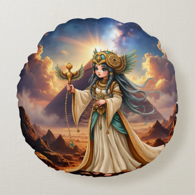Hemelse Priesteres van de Gouden Piramide. Rond Kussen (Voorkant)
