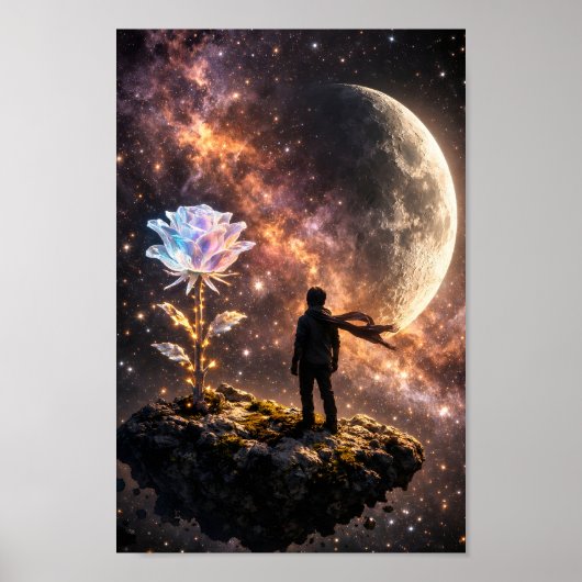 Hemelse Prins Met Kristallen Roos Asteroïde Illust Poster (Voorkant)