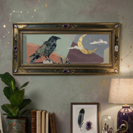 Hemelse Raven Maan Kunst – Gotische Natuur Poster