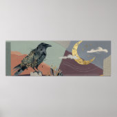 Hemelse Raven Maan Kunst – Gotische Natuur Poster (Voorkant)