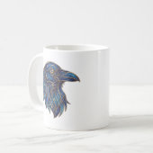 Hemelse Raven Mok Gouden Lijnkunst Maan & Sterren (Voorkant links)