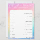 Hemelse Regenboog Bijbelse Babynamen Match-Up Kaart (Voorkant)