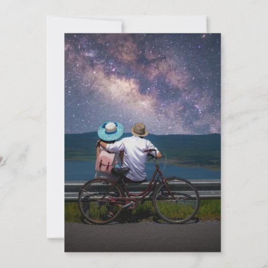 Hemelse Regenboog Deep Plum Zon Maan Foto Ruimte Kaart (Achterkant)