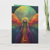 Hemelse Regenboog Godin Engel Geest Gids Kunst Bedankkaart (Achterkant)