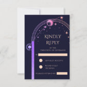 Hemelse Regenboog Marine Blauwe Zon Maan Sterren W RSVP Kaartje (Voorkant)