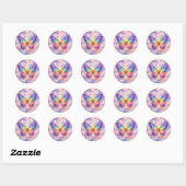 Hemelse Regenboog Vlinder Cirkel Ronde Sticker (Vel)