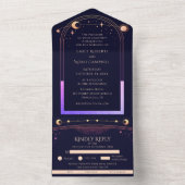 Hemelse Regenboog Zon Ster Maan Astronomie Ruimte All In One Uitnodiging (Binnen)