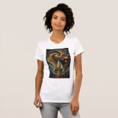 Hemelse Reis | Abstracte 3D Micro Mozaïek Zeilboot T-shirt (Voorkant volledig)