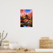Hemelse Retraite, Japanse pagode Poster (Keuken)