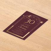 Hemelse Rode Gouden Zon Maan Sterren 30e Verjaarda Acryl Uitnodigingen (Laagn)