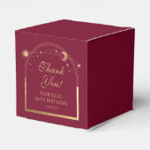 Hemelse Rode Gouden Zon Maan Sterren 30e Verjaarda Bedankdoosjes (Achterkant)