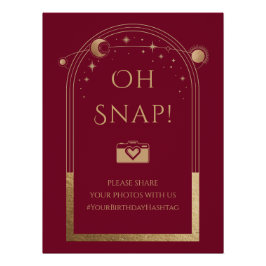 Hemelse Rode Gouden Zon Maan Sterren Oh Snap Perfect Poster