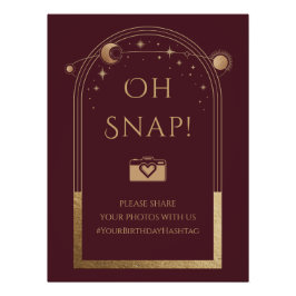 Hemelse Rode Gouden Zon Maan Sterren Oh Snap Perfect Poster