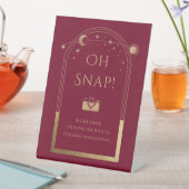 Hemelse Rode Gouden Zon Maan Sterren Oh Snap Reclamebord Met Voetstuk (Insitu)