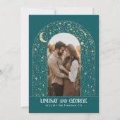 Hemelse Romantische Nacht Sterren Trouwfoto Kaart (Voorkant)