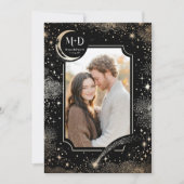 Hemelse Romantische Sterrennacht Trouwfoto Kaart (Voorkant)