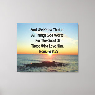 HEMELSE ROMEINEN 8:28 BIJBELVERS CANVAS AFDRUK