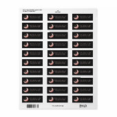 Hemelse Roze Gouden Halvemaan Retouradres Etiket (Full Sheet)