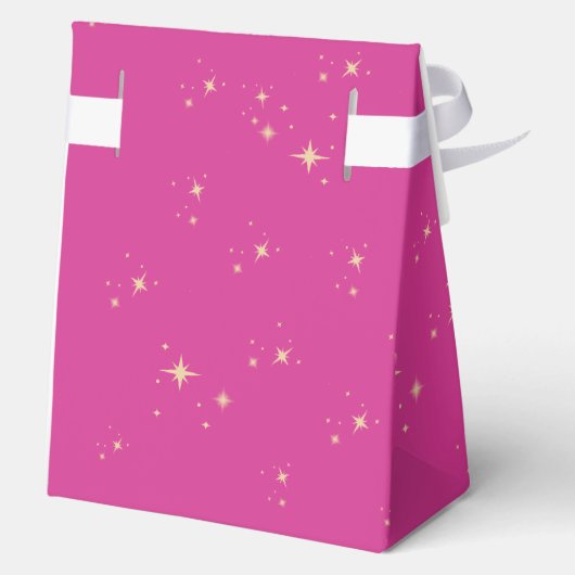 Hemelse Roze Gouden Zon Maan Sterren Huwelijk Bedankdoosjes (Achterkant)