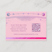 Hemelse Roze Paarse bruiloft website RSVP QR Code Informatiekaartje (Achterkant)