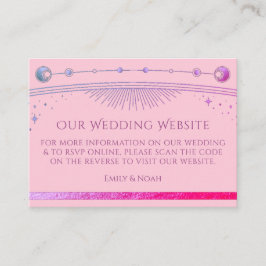Hemelse Roze Paarse bruiloft website RSVP QR Code Informatiekaartje