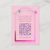 Hemelse Roze Paarse bruiloft website RSVP QR Code Informatiekaartje (Achterkant)
