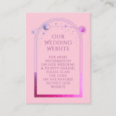 Hemelse Roze Paarse bruiloft website RSVP QR Code Informatiekaartje (Voorkant)