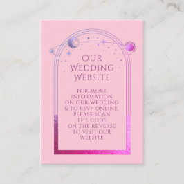 Hemelse Roze Paarse bruiloft website RSVP QR Code Informatiekaartje