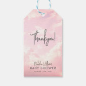 Hemelse Roze Wolken Baby Shower Cadeaulabel (Achterkant)