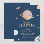 Hemelse Ruimte Baby Shower Uitnodiging | Marine St (Voorkant / Achterkant)
