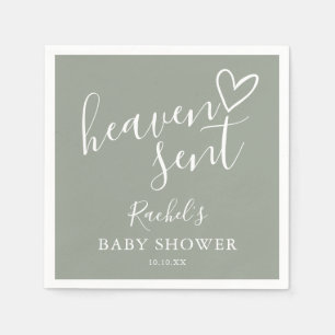 Hemelse Saliegroene Geslachtsneutrale Baby Shower Servet