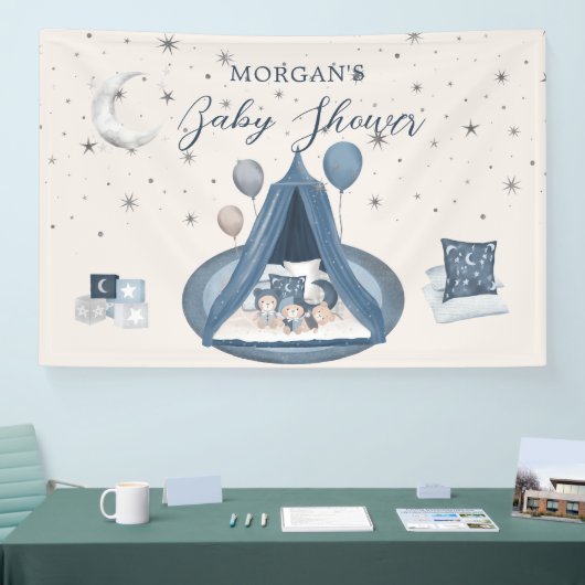 Hemelse Schattigee Beer Baby shower Spandoek (Beurs)