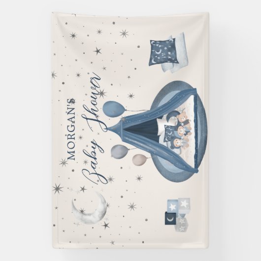 Hemelse Schattigee Beer Baby shower Spandoek (Verticaal)