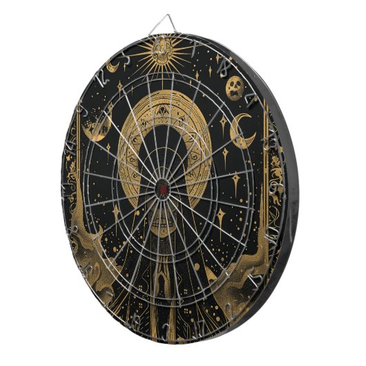 Hemelse schedel nachtelijke hemel dartbord (Voorkant Rechts)