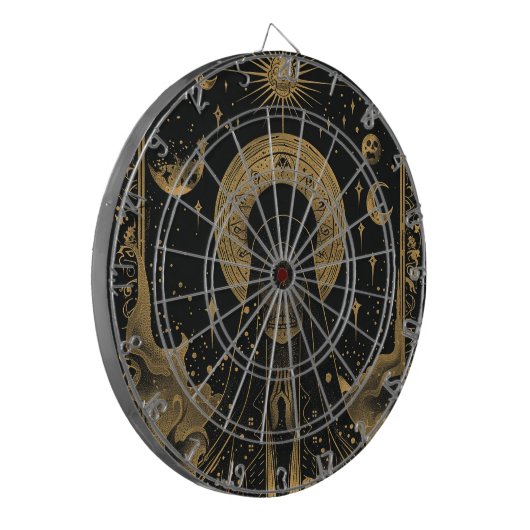 Hemelse schedel nachtelijke hemel dartbord (Voorkant Links)
