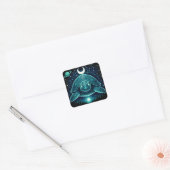 Hemelse Schildpad – Kosmische Oude Wilde Galaxy  Vierkante Sticker (Envelop)