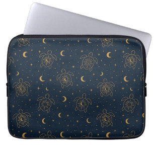 Hemelse Schildpad Nacht Patroon Laptop Sleeve