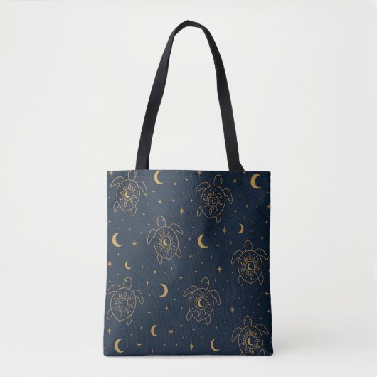 Hemelse Schildpad Nacht Patroon Tote Bag (Voorkant)