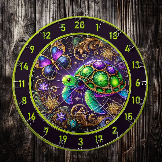 Hemelse Schildpad Vlinder Rustieke muur Decor Dartbord